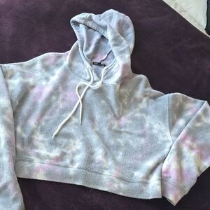 Fashion Nova Tie-Dye Cropped Hoodie